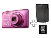 Nikon COOLPIX S3600 + Premium Kit Pink Lineart