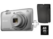 Nikon COOLPIX S3600 + Premium Kit Zilver