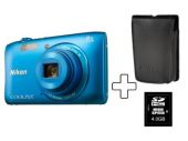 Nikon COOLPIX S3600 + Premium Kit Blauw