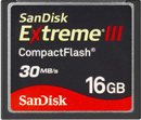 Sandisk CompactFlash Extreme III 16GB (30 MB/s)