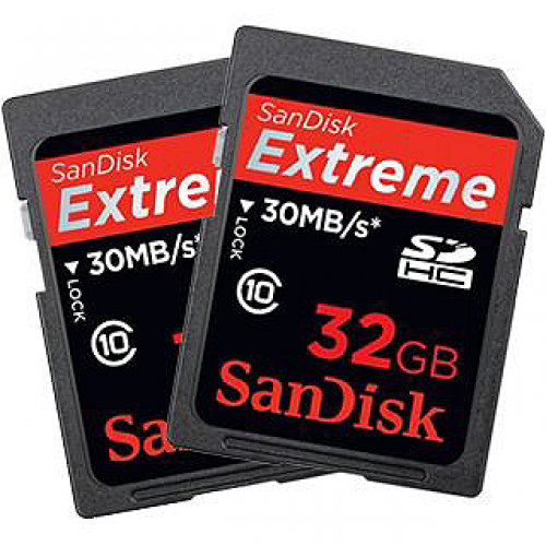 Sandisk 32GB Extreme SDHC 2-pack