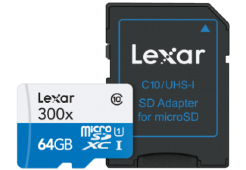 LEXAR 64GB microSD High-Performance 633x + Adapter