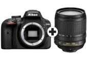 NIKON D3400 + AF-S 18-105mm VR lens Zwart